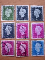 Koningin Wilhelmina type Hartz 9x , Postzegels en Munten, Postzegels | Nederland, Ophalen of Verzenden, Na 1940, Gestempeld