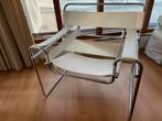 Imitatie Knoll Wassily B3 wit Leren Fauteuils, Huis en Inrichting, Stoelen, Ophalen, Gebruikt, Wit, Leer