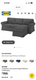 Ikea Ektorp 3-zitsbank met chaise longue, Ophalen, 250 tot 300 cm, Driepersoons, 75 tot 100 cm