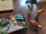 Zeer oude kerstfiguren in papier mache, Ophalen of Verzenden, Gebruikt
