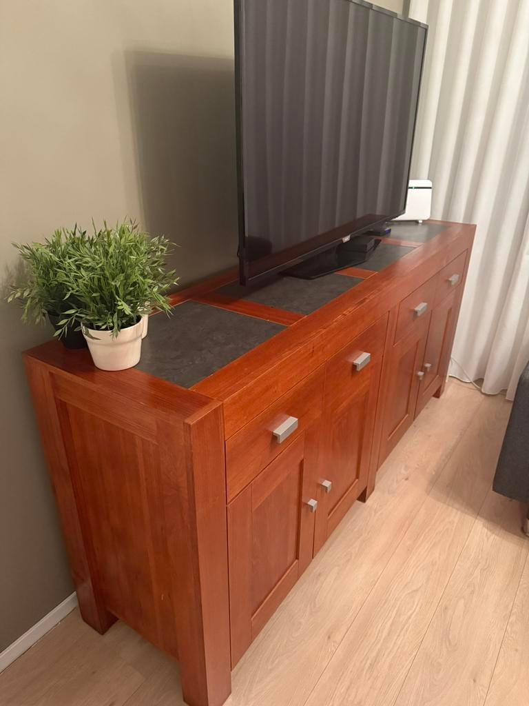 Salontafel en dressoir (met 3x spiegel), Ophalen, Gebruikt, 25 tot 50 cm