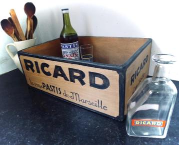 Mooie houten kist/krat/Ricard/Pastis/Frans/vintage/reclame beschikbaar voor biedingen