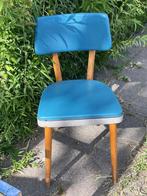 Vintage keukenstoel met skai bekleding, Ophalen, Gebruikt, Blauw, Vintage