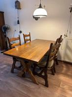 Houten eettafel met 4 stoelen, Huis en Inrichting, Complete eetkamers, Ophalen, Gebruikt, 4 tot 6 stoelen