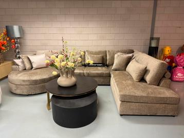 Luxe Velvet Teddy U-bank Nepal Round 180x375x250cm NIEUW beschikbaar voor biedingen