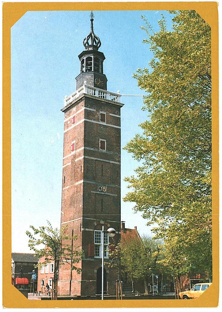 911137 Nieuwkoop ZH Rechthuistoren Gelopen met zegel, Verzamelen, Ansichtkaarten | Nederland, Gelopen, Zuid-Holland, 1980 tot heden