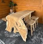 Suar-Houten waterval tafel met bank & 2 krukjes SET!, Ophalen