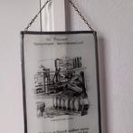 Vintage glas in lood raamhanger; De Brouwer naar J. Luyken., Doe-het-zelf en Verbouw, Ophalen of Verzenden, Minder dan 80 cm, Glas in lood
