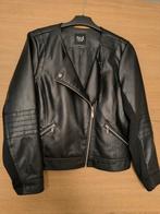 Zwarte bikerjack imitatieleer, Zwart, Maat 46/48 (XL) of groter, Ophalen of Verzenden, Zo goed als nieuw