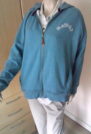 HUMAN NATURE blauwe petrol hoodie sweatvest XXXL beschikbaar voor biedingen
