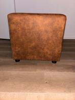Bruine poef / hocker in vintage look, Ophalen, Minder dan 50 cm, Vierkant, Minder dan 50 cm