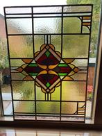 Prachtig kleurrijk paneel met paars, rosé en geel (1.15), Antiek en Kunst, Antiek | Glas en Kristal, Ophalen