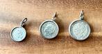 Zilveren munthangers 10 cent, 25 cent en 1/2 gulden, Ophalen of Verzenden, Zo goed als nieuw, Zilver, Overige voorstellingen