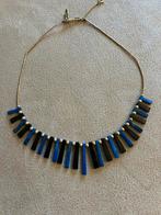 Stunning replica of a Mayan necklace in gold, lapis , onyx, Verzenden, Zwart, Zo goed als nieuw, Met edelsteen