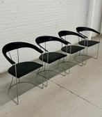 4 x vintage Arrben Italy stoelen, Huis en Inrichting, Stoelen, Vier, Gebruikt, Metaal, Zwart