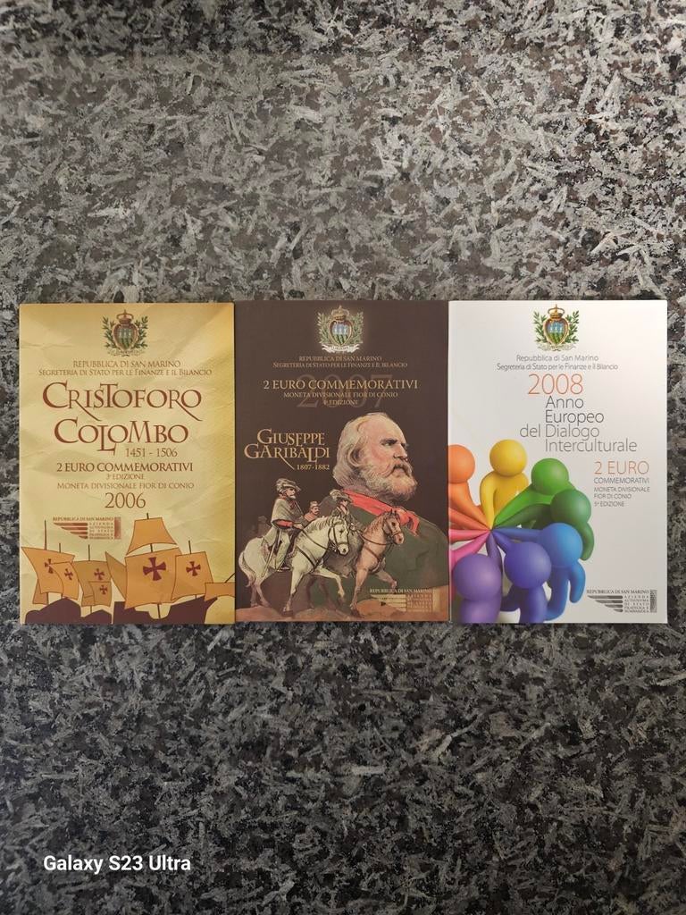 San Marino 2 Euro Set - Cristoforo Colombo & Garibaldi, Ophalen of Verzenden, Italië, Setje