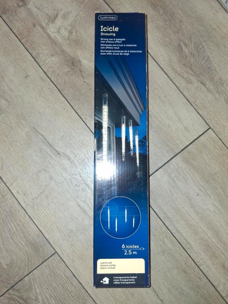 Lumineo Ijspegel Verlichting LED Warm Wit - 250cm, Tuin en Terras, Buitenverlichting, Nieuw, Kunststof, Minder dan 50 watt, Netvoeding