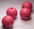 0240 Fuchsia Roze Houten Kralen (16 mm), Verzenden, Nieuw, Kraal