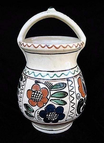 Korond Polychroom Hengselpot 1984, Huis en Inrichting, Woonaccessoires | Vazen, Zo goed als nieuw, Overige kleuren, Minder dan 50 cm