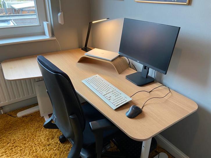 Ikea Bekant hoekbureau links 160x 110, Huis en Inrichting, Bureaus, Zo goed als nieuw, In hoogte verstelbaar, Ophalen