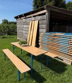 Bierset biertafel bierbanken picknickset festival horeca, Ophalen, Gebruikt, Inklapbaar, Rechthoekig