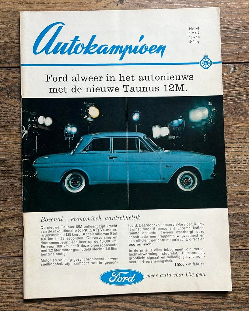 Auto Kampioen 1962: Ford Consul Cortina, Valmobile, 2CV, Ophalen of Verzenden, Gelezen, Algemeen