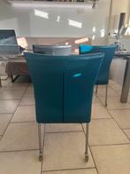 8 Leren eetkamer stoelen, Huis en Inrichting, Stoelen, Overige kleuren, Leer, Ophalen of Verzenden, Zo goed als nieuw