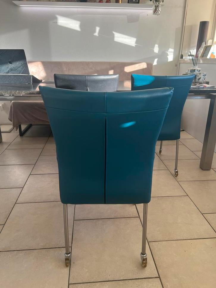 8 Leren eetkamer stoelen, Huis en Inrichting, Stoelen, Zo goed als nieuw, Vijf, Zes of meer stoelen, Leer, Overige kleuren, Ophalen of Verzenden