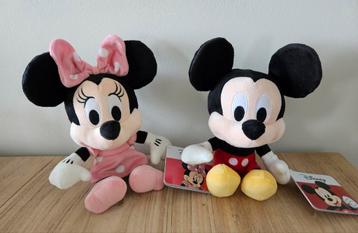 Knuffel Mickey en Minnie Mouse Nieuw met Kaartjes beschikbaar voor biedingen