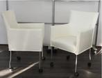Vergaderstoel / eetkamerstoel Milano, Wit Leder, 4 stuks, Ophalen, Nieuw, Wit, Vijf, Zes of meer stoelen