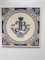 Herinnering tegeltje Juliana en Bernard 50 jarig huwelijk, Ophalen of Verzenden, Zo goed als nieuw, Nederland, Overige typen