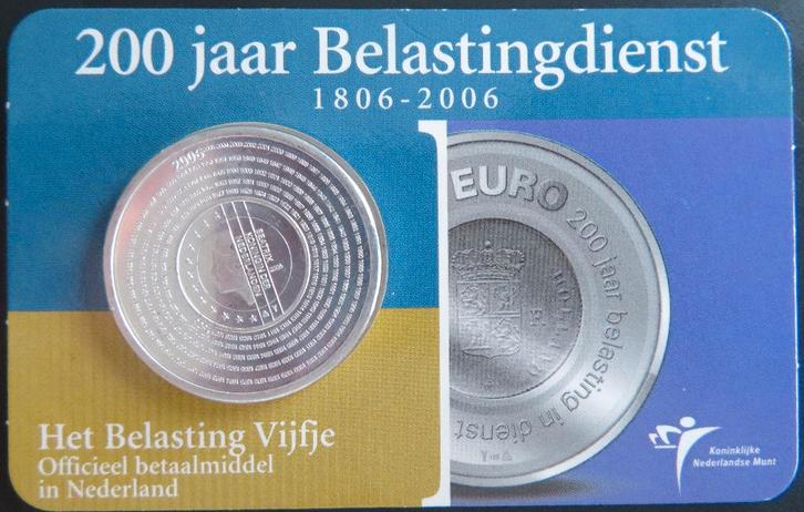 Coincard Belastingvijfje. 5 euro 2006 Zilver, Postzegels en Munten, Munten | Nederland, Losse munt, Euro's, Koningin Beatrix, Zilver