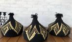 Prachtige Marokkaanse berber bohemian pom pom zeegras manden, Ophalen of Verzenden, Nieuw, Rond, Riet