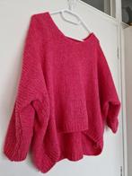 Fuchsia roze trui warm one size knitted, Ophalen of Verzenden, Zo goed als nieuw, Maat 38/40 (M), Roze