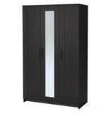Kledingkast met 3 deuren, zwart, 117x190 cm, Ophalen, Zo goed als nieuw, 50 tot 75 cm, 150 tot 200 cm