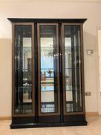 Vitrine kast zwart hoogglans, Huis en Inrichting, Ophalen, Gebruikt, 100 tot 150 cm, 150 tot 200 cm