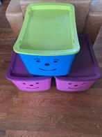 Opbergbakken met deksel en wielen, Doe-het-zelf en Verbouw, Kratten en Dozen, Ophalen, Gebruikt, 40 tot 60 cm, Overige typen