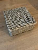 Rieten hocker met dienblad, Ophalen, Gebruikt, 50 tot 100 cm, Vierkant