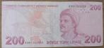 Turkije 200 lira 2009-2021, Verzenden, Overige landen, Los biljet