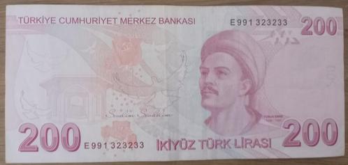 Turkije 200 lira 2009-2021, Postzegels en Munten, Bankbiljetten | Europa | Niet-Eurobiljetten, Los biljet, Overige landen, Verzenden