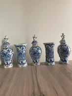 Antiek kaststel 5 dlg Plateelbakkerij oud Delft, Antiek en Kunst, Ophalen of Verzenden