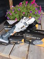 Batavia  18V accu haakse slijper 115 mm Met lader en accu, Haakse handslijpmachine, Nieuw, Ophalen of Verzenden, Info@vanderkaaphandelsonderneming.nl