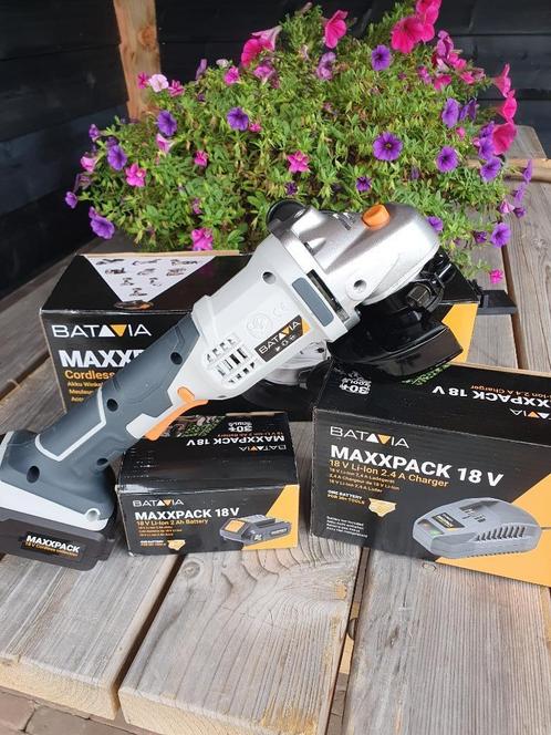 Batavia  18V accu haakse slijper 115 mm Met lader en accu, Doe-het-zelf en Verbouw, Gereedschap | Slijpmachines, Nieuw, Haakse handslijpmachine