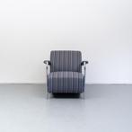 1x Leolux Scylla fauteuil blauw/wit gestreept, Huis en Inrichting, Fauteuils, Niet ingevuld, Niet ingevuld, Leer, Ophalen of Verzenden