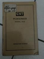 Handleiding ex leger Transmitter morse G.N.T 113 + 1532, Verzamelen, Militaria | Algemeen, Ophalen of Verzenden, Landmacht, Nederland