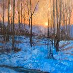 Sneeuwlandschap bij zonsondergang, Antiek en Kunst, Kunst | Schilderijen | Modern, Ophalen