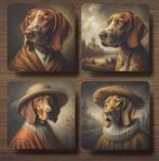 Bracco Italiano Rembrandt stijl onderzetters met houder, Ophalen of Verzenden, Nieuw, Glas of Kopje