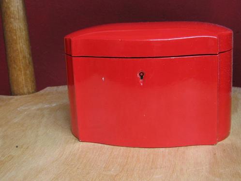 Rode oude thee caddy,, Antiek en Kunst, Curiosa en Brocante, Ophalen of Verzenden