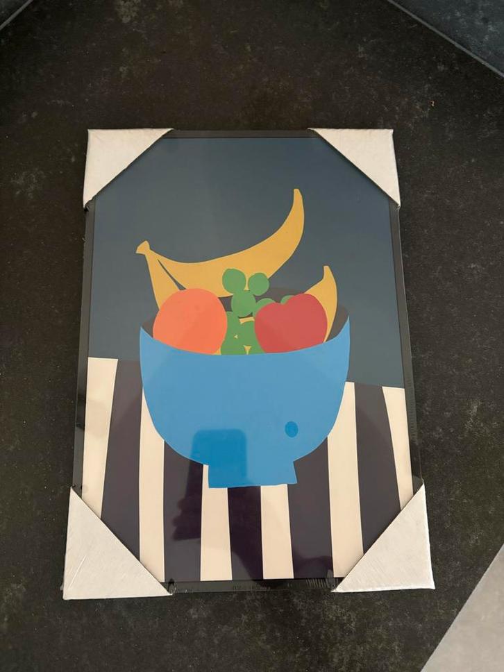 Schilderij met fruit stilleven, Huis en Inrichting, Woonaccessoires | Lijsten, Nieuw, Minder dan 50 cm, Hout, Ophalen of Verzenden