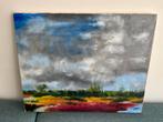 Zicht op heide, water en lucht impressionisme, Ophalen of Verzenden
